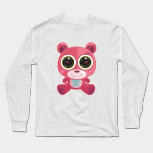 Teddy Bear - Star Eye Pink Long Sleeve T-Shirt